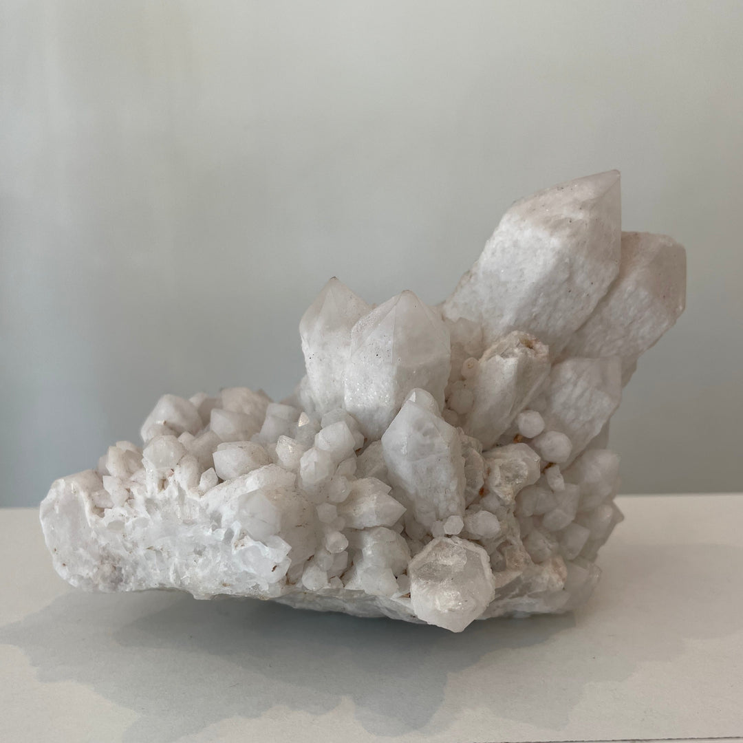 Large selling Calcite Cluster with Raw Base Volcanic Specimen Box Q